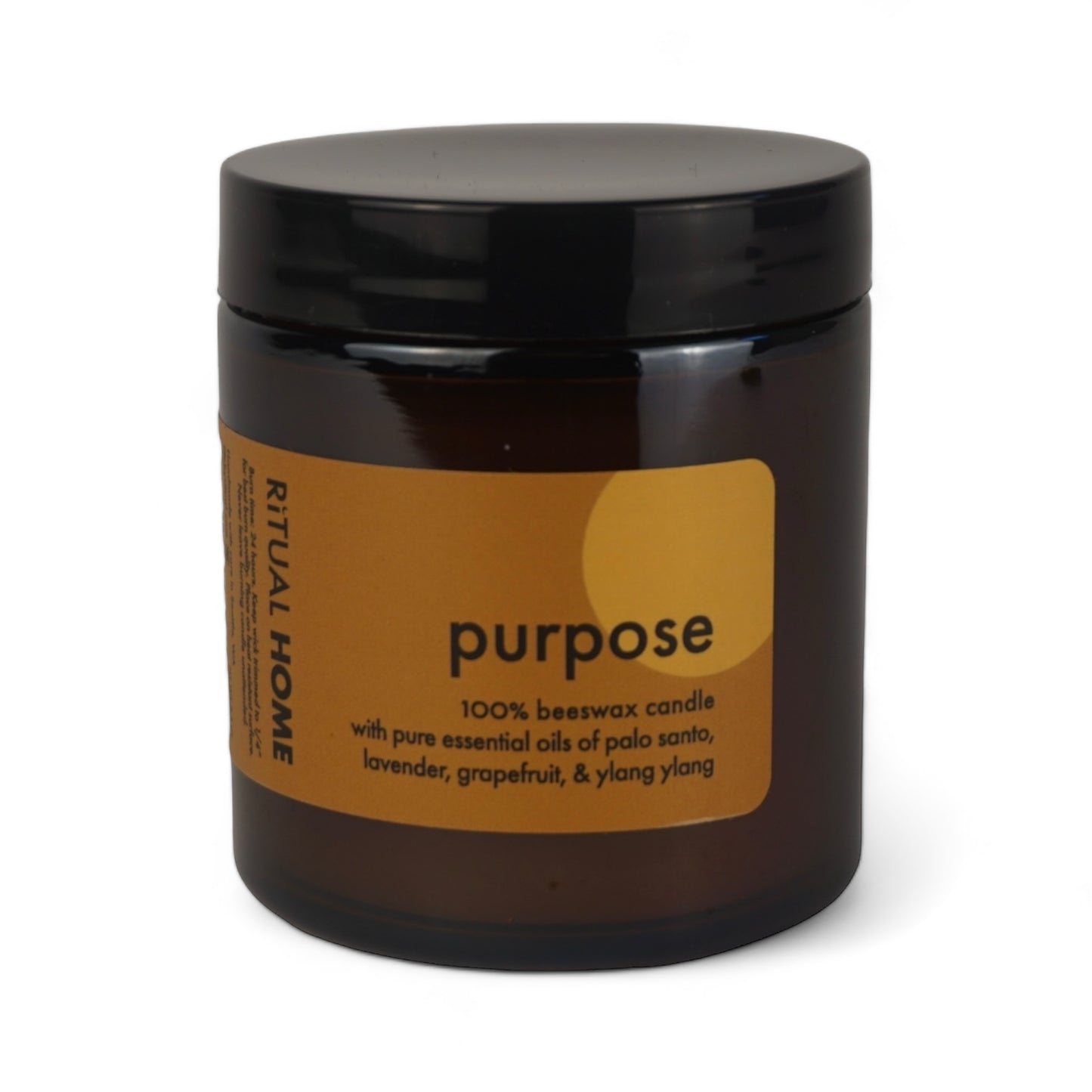 PURPOSE AMBER JAR CANDLE~ PALO SANTO, LAVENDER,  GRAPEFRUIT, YLANG YLANG