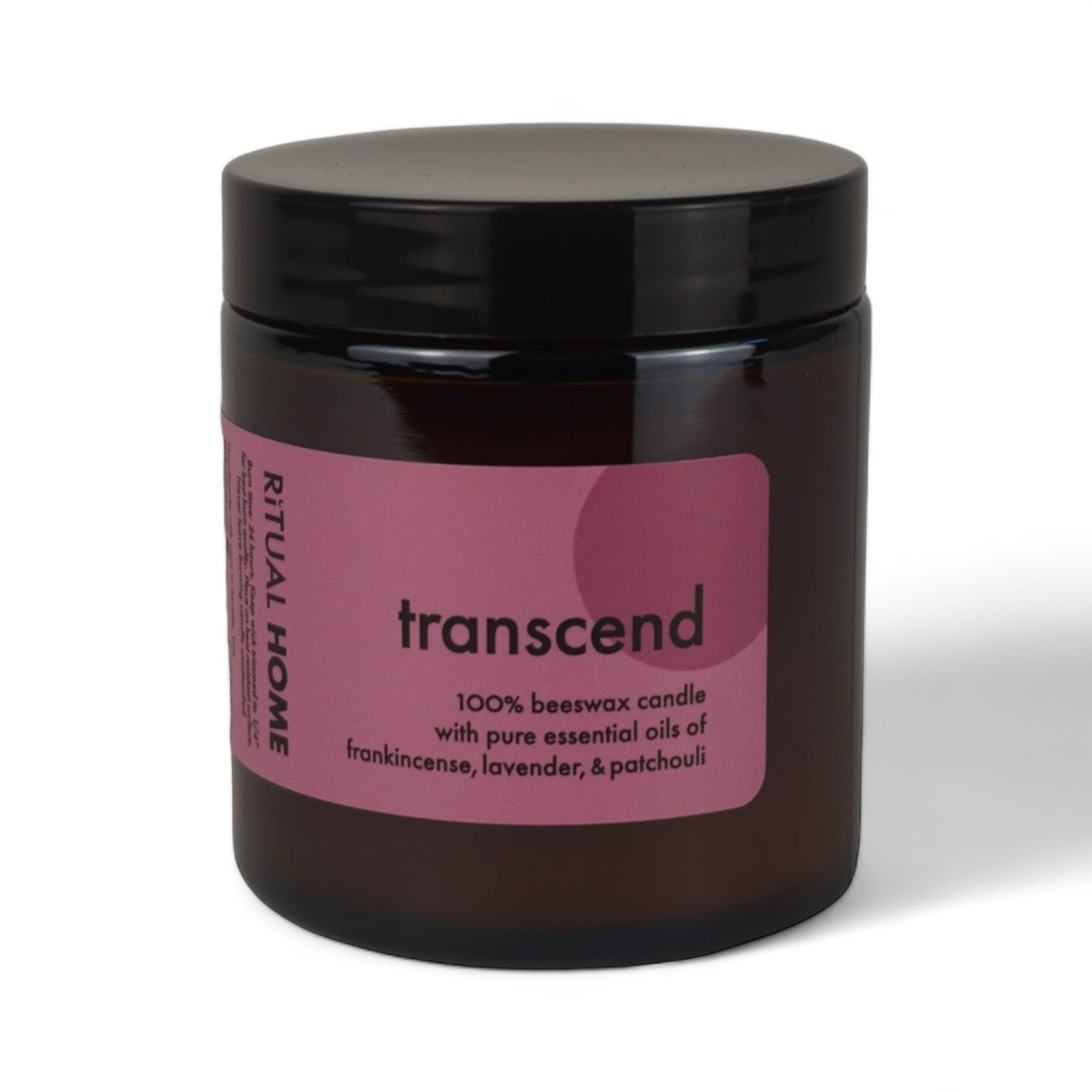 TRANSCEND 4oz. AMBER JAR CANDLE- FRANKINCENSE, LAVENDER, PATCHOULI