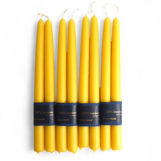 100% Beeswax Tapers- Natural