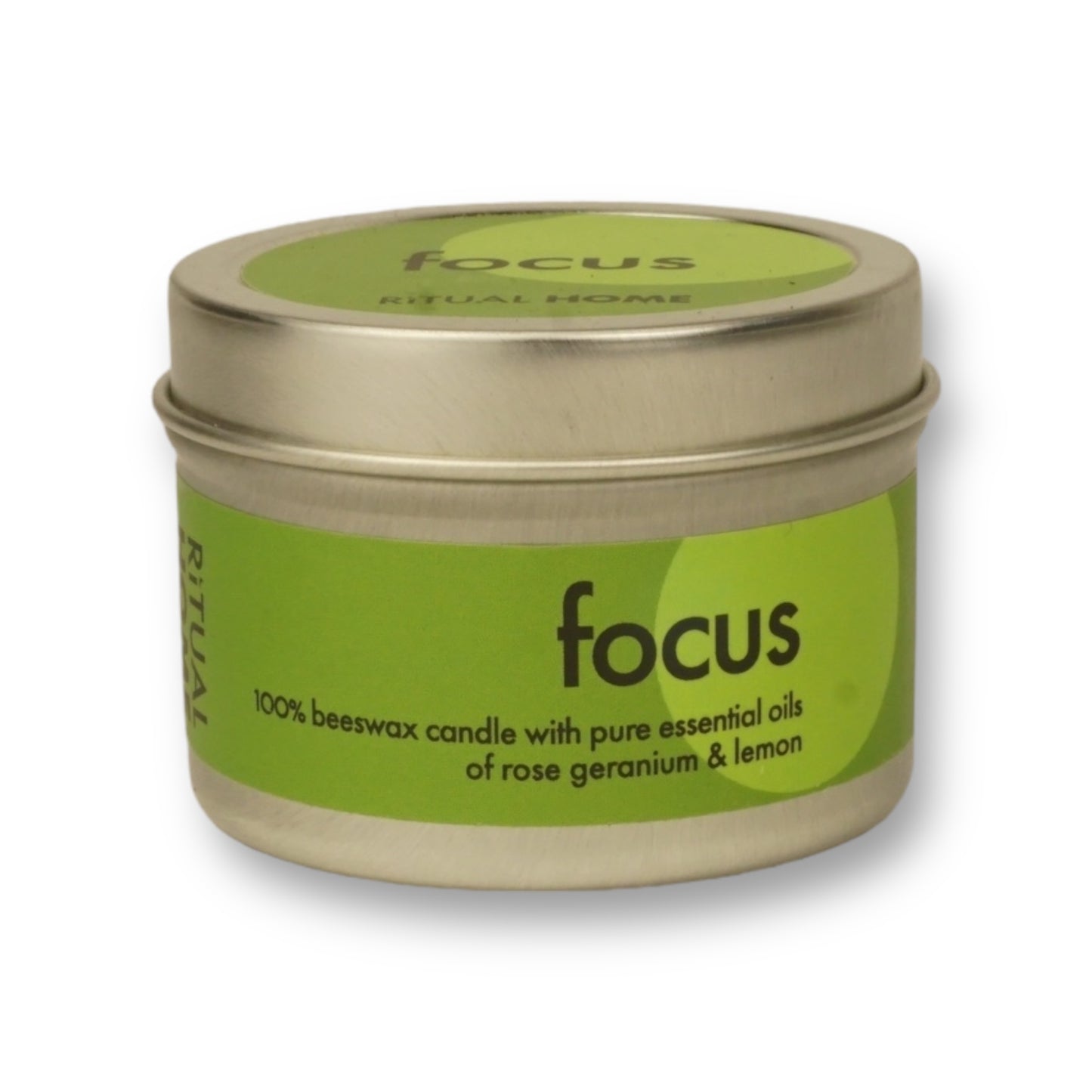 FOCUS 2 OZ TIN CANDLE- LEMON, ROSE GERANIUM