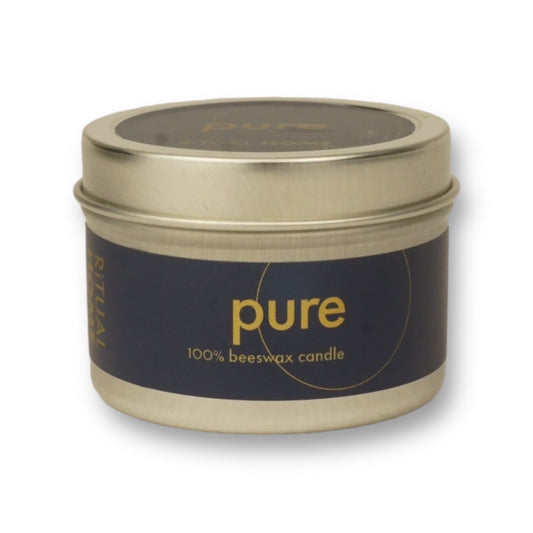 Pure 2 oz tin candle- 100% Beeswax unscented