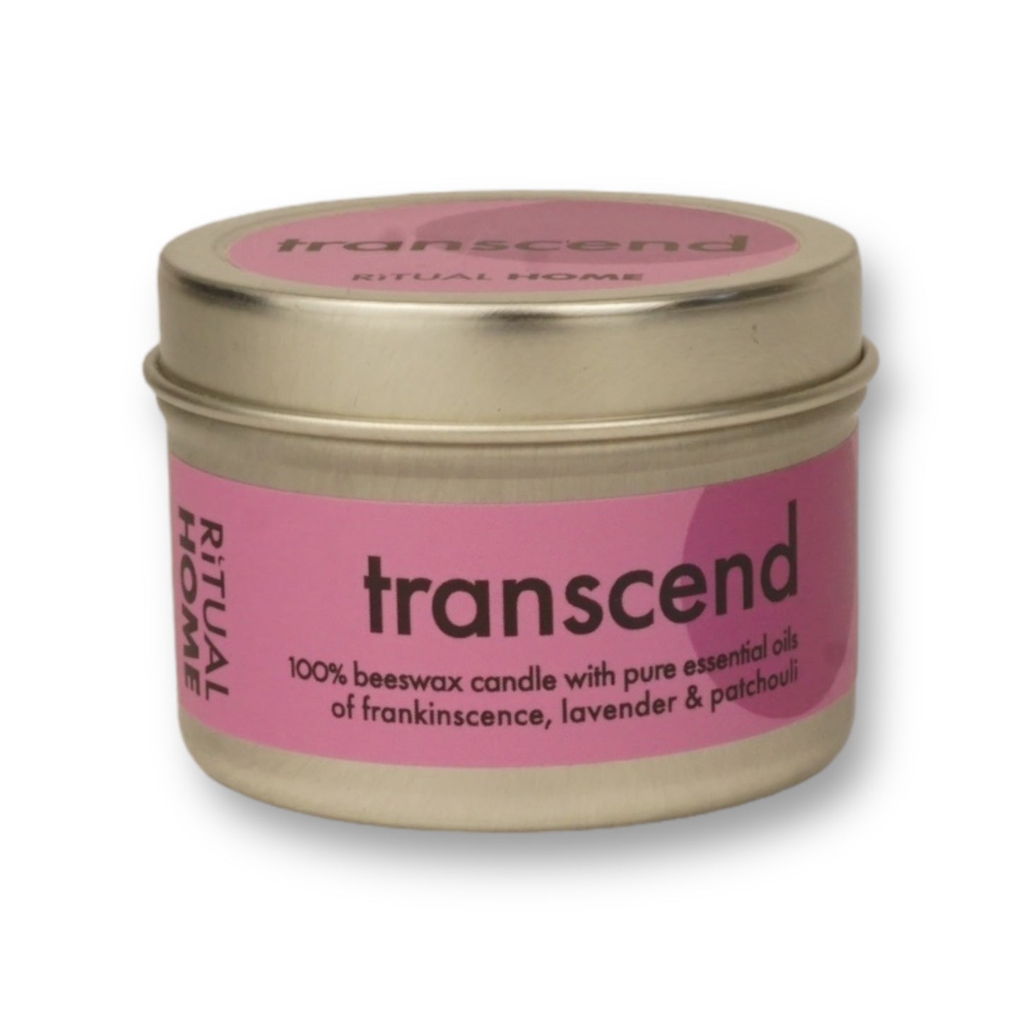 TRANSCEND 2 OZ TIN CANDLE- FRANKINCENSE, LAVENDER, PATCHOULI