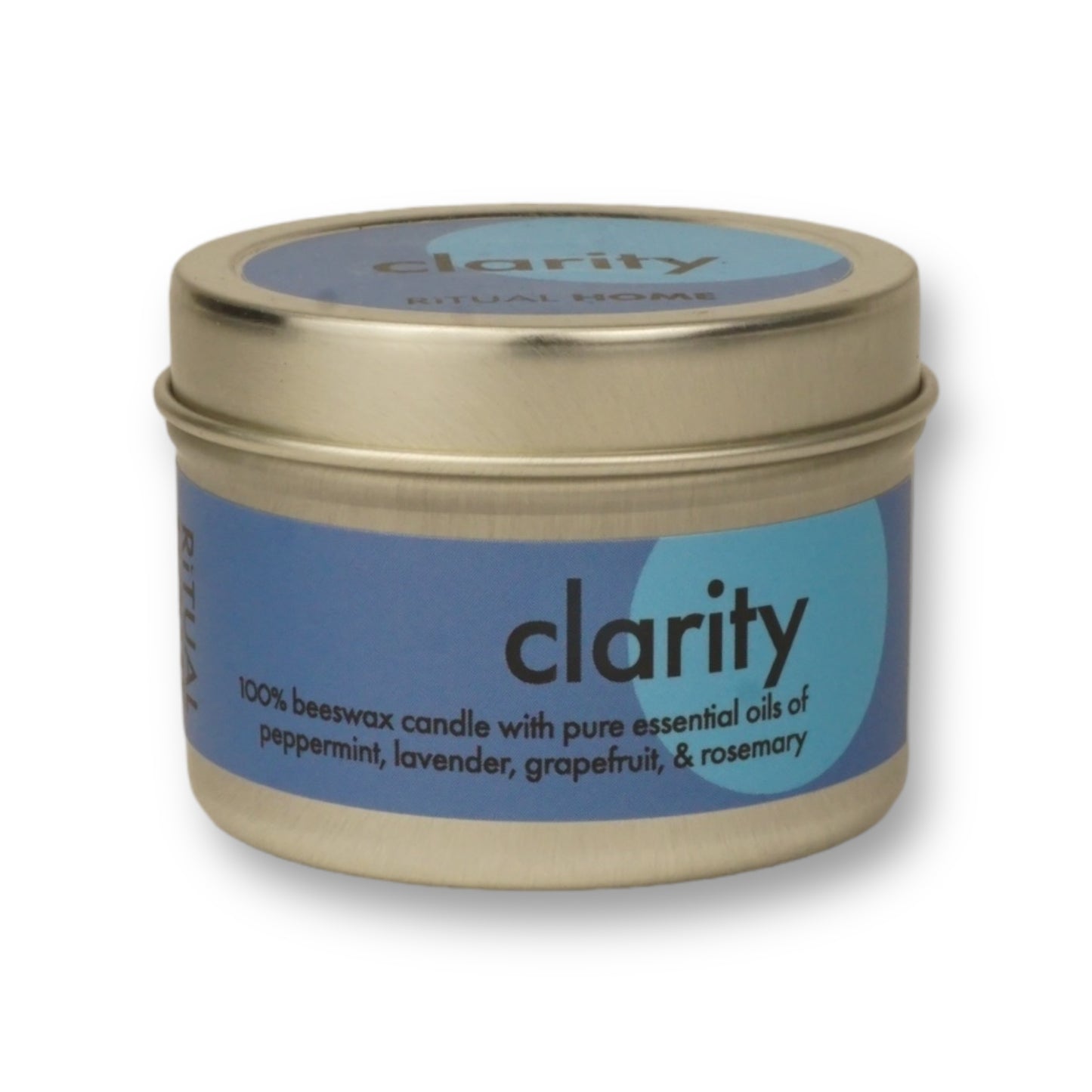 CLARITY 2 OZ TIN CANDLE- PEPPERMINT, LAVENDER, GRAPEFRUIT, ROSEMARY