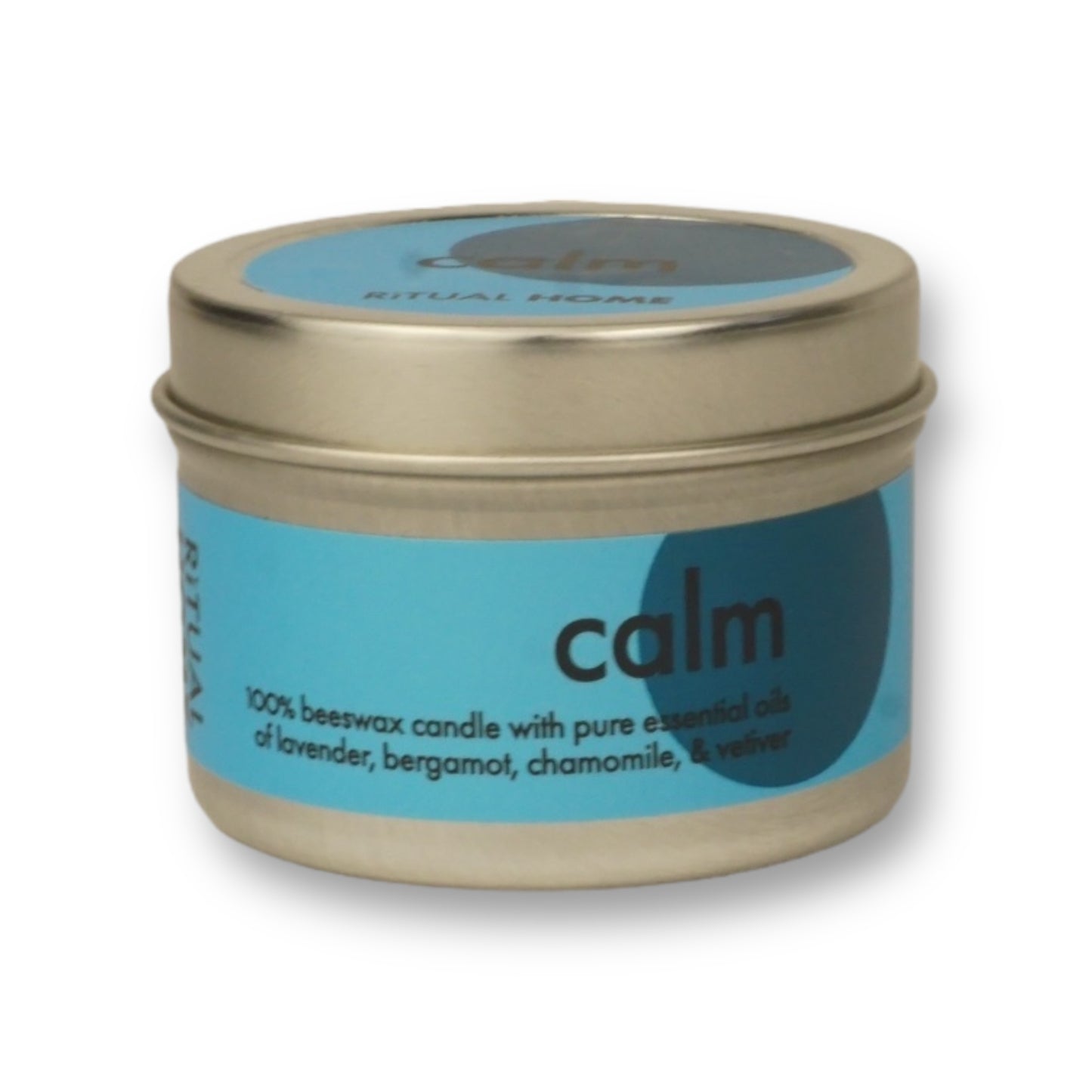 CALM 2 OZ TIN CANDLE- LAVENDER, CHAMOMILE, BERGAMOT, VETIVER