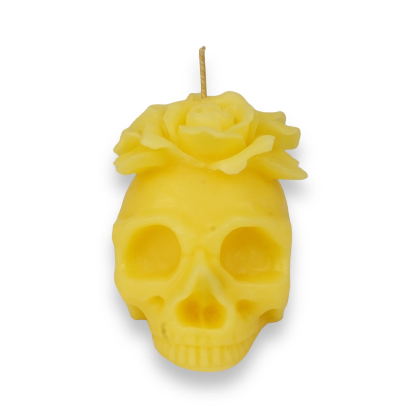 100% Beeswax Skull with Floral Crown Candle